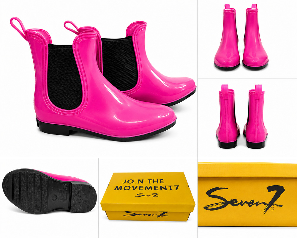 Seven7 Women’s Hot Pink Chelsea Rain Boots – Size 6